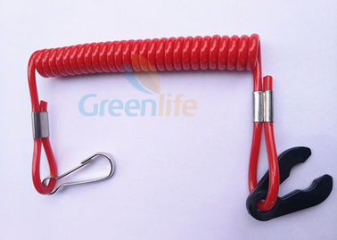 Quick Cut - Out Kill Switch สาย Lanyard Solid Red Spiraled Strap Stretch 1 เมตร