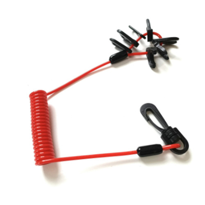 7 Key Kill Switch Lanyard พลาสติก Jet Ski Stop Cords สีแดงยอดนิยม