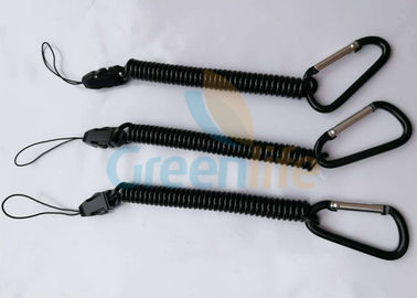 เชือกเส้นเล็กสีดำที่สามารถถอดออกได้ยืดหยุ่นด้วยเชือกห่วง / Carabiner